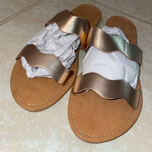 Rose Gold Double Strap Sandal